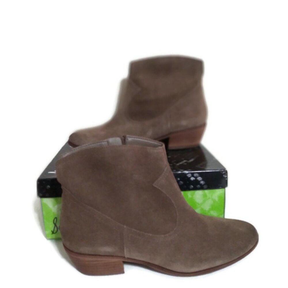 Sam Edelman Peggy Boot Bootie Western boho suede brown taupe 9.5  zip